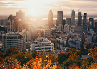 Montreal City beautiful sunset