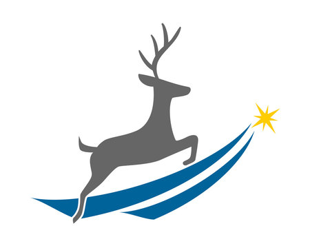 reindeer deer elk stag image vector icon logo silhouette