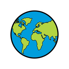 Fototapeta na wymiar earth planet world globe map icon vector illustration