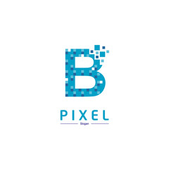 Letter BPixel Logo Design