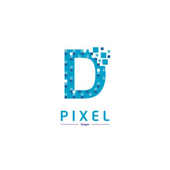 Letter D Pixel Logo Design