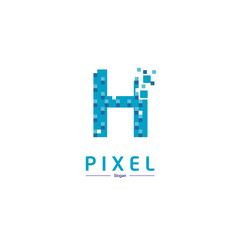 Obraz premium Letter H Pixel Logo Design