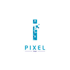 Letter I Pixel Logo Design