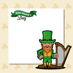 Saint patricks elf cartoon card icon vector illustration graphic design
