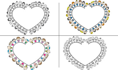 kids in heart shape