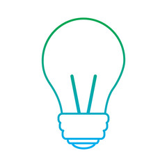 light bulb eletric illumination lamp icon vector illustration blue and green line degrade color