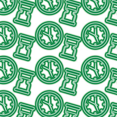 round clock hourglass time symbol background vector illustration