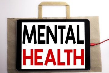 Handwriting Announcement text showing Mental Health. Business concept for Anxiety Illness Disorder...