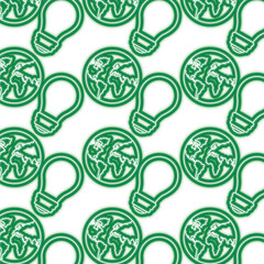 earth planet map and light bulb conservation wallpaper image vector illustration