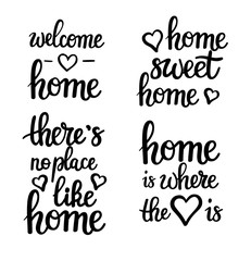 Home motivational quotes lettering