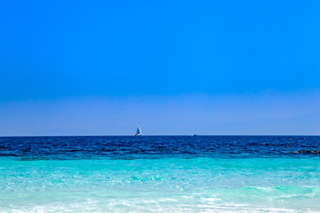 Color of deep bluesea layer with blue sky baclground