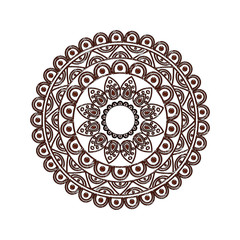 ornamental round floral vintage element mandala ethnic vector illustration