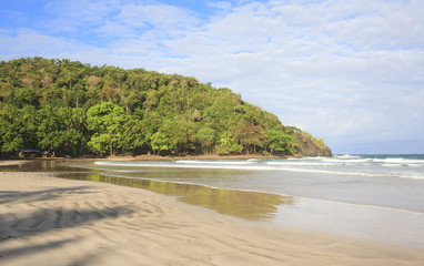 Landscape of the beach of Nagtabon. The island of Palawan. Philippines.
