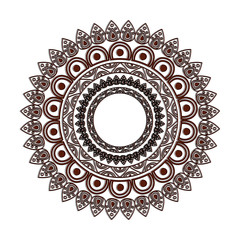 ornamental round floral vintage element mandala ethnic vector illustration
