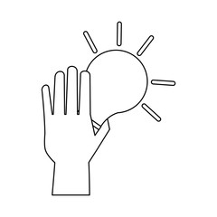 Hand with bulb icon vector illustration graphic design