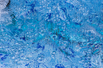 water waves bubbles on blue