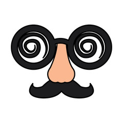 crazy glasses mustache nose mask carnival vector illustration