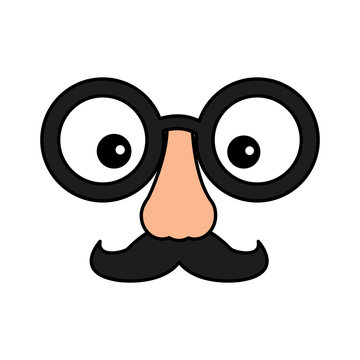 funny fake mask made of glasses mustache and nose vector illustration