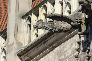historical city schwaebisch gmuend catholic church details ornaments and roof
