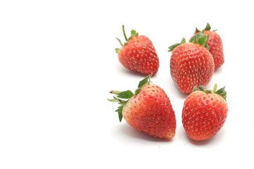 Fresh strawberry on white backgrounds.