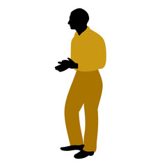 isolated silhouette man standing on white background