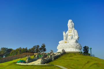 Bodhisattva Guan Yin statue in Wat Huay pla kang temple