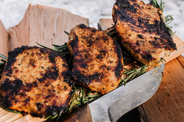 cooking meat on campfires in field conditions
