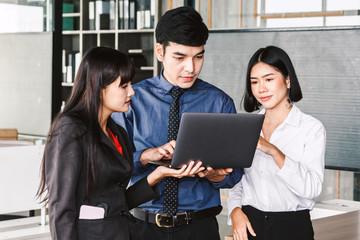 Group of business  talking and working with new startup project at office. Business concept