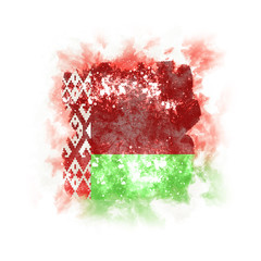 Square grunge flag of belarus