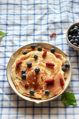 Breakfast - pancakes with blueberries