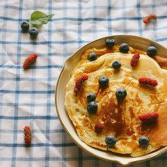 Breakfast - pancakes with blueberries