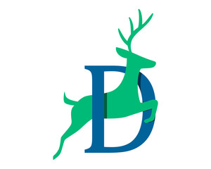Fototapeta premium deer typography reindeer deer elk stag image vector icon logo silhouette 1