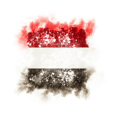 Square grunge flag of yemen