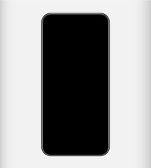 smartphone black with glossy screen new realistic