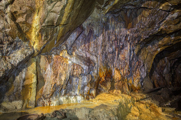 Underground abandoned gold ore mine shaft tunnel gallery