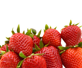 Strawberries isolated over white background
