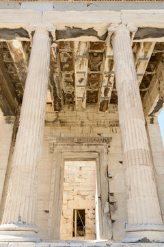 The Ionic column in Temple of Athena Nike ,  Athens, Greece