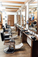 Fototapeta na wymiar interior of a barber in a loft style