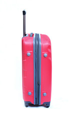 pink suitcase isolated on white background