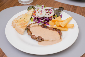 pork steak lunch