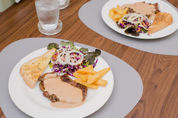 pork steak lunch
