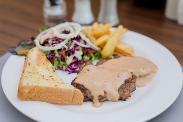 pork steak lunch