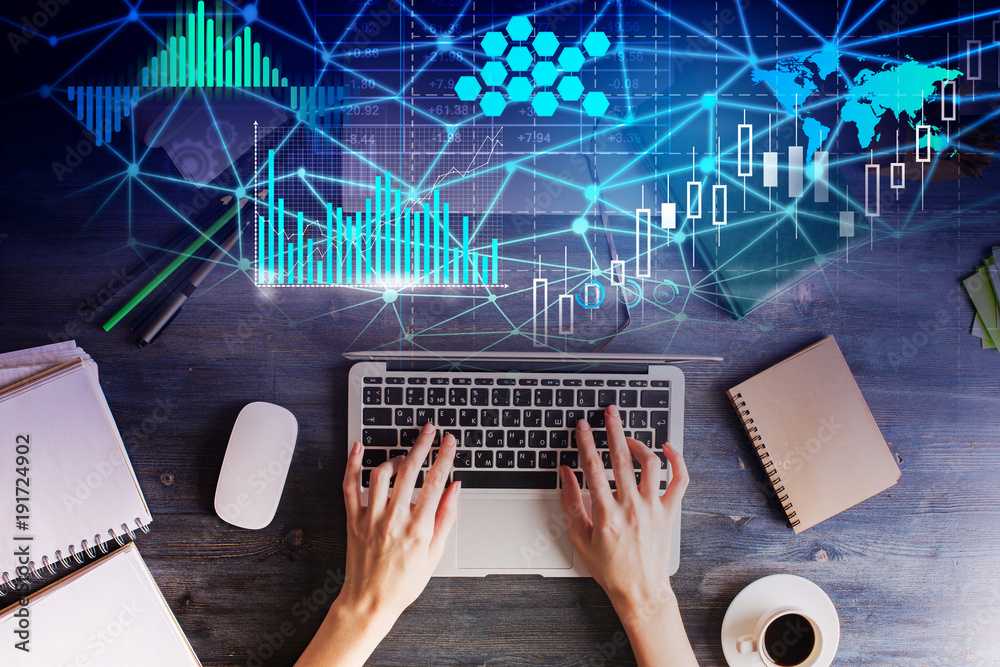 Poster technology, future and graph concept