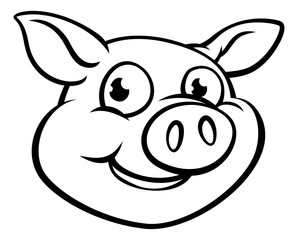 Cartoon Pig Character Mascot
