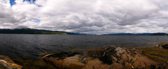 Panoramic view to Altafjorden, finnmark, Norway