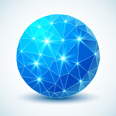 Blue Technology Geometric Ball. Vector illustration