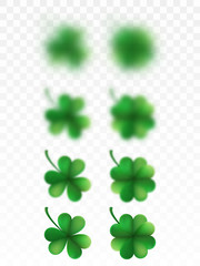 Fototapeta premium Saint Patricks day happy clover. Transparent background only in EPS 10