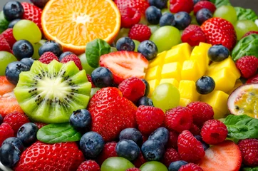 Keuken foto achterwand Vruchten Fruitschaal, close-up