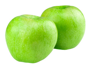 Fresh green apples, isolated on white background