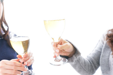 Young women drinking alcohol image